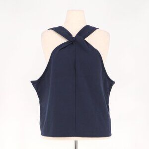 NWT J. Crew Navy Blue Twist-front Tank Top in Cotton-Blend Bouclé Size 3X
